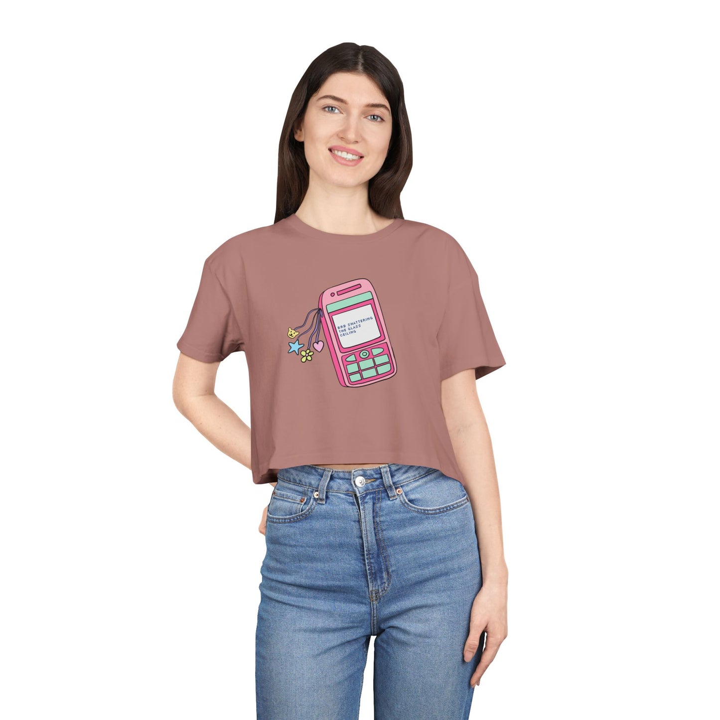 Brb Shattering the Glass Ceiling Crop Tee