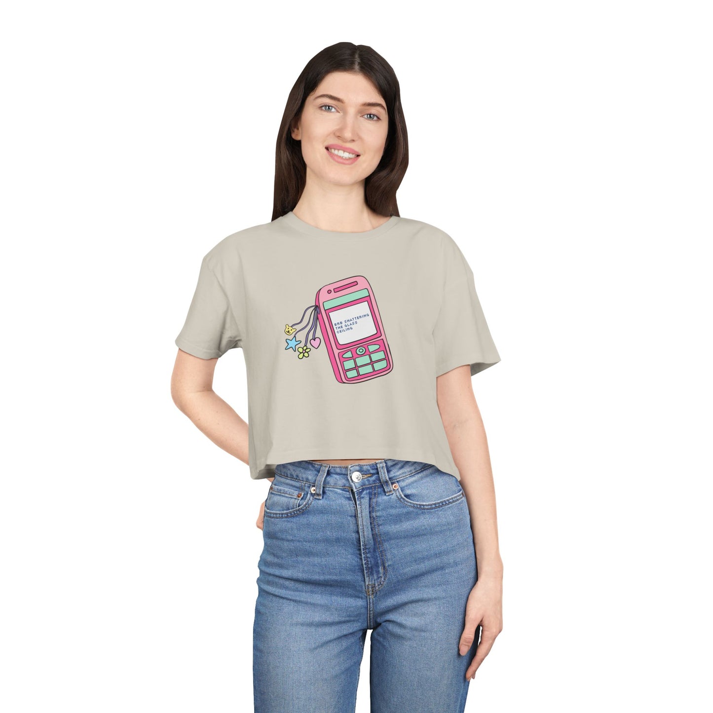 Brb Shattering the Glass Ceiling Crop Tee