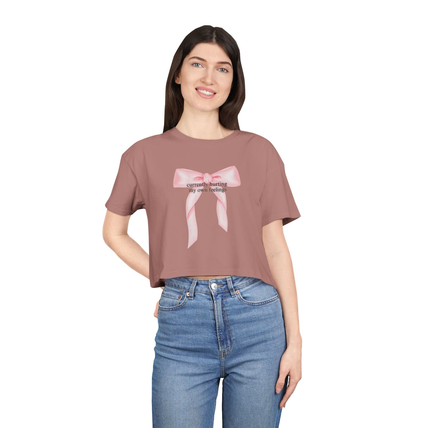 Currently Hurting My Own Feelings Crop Tee