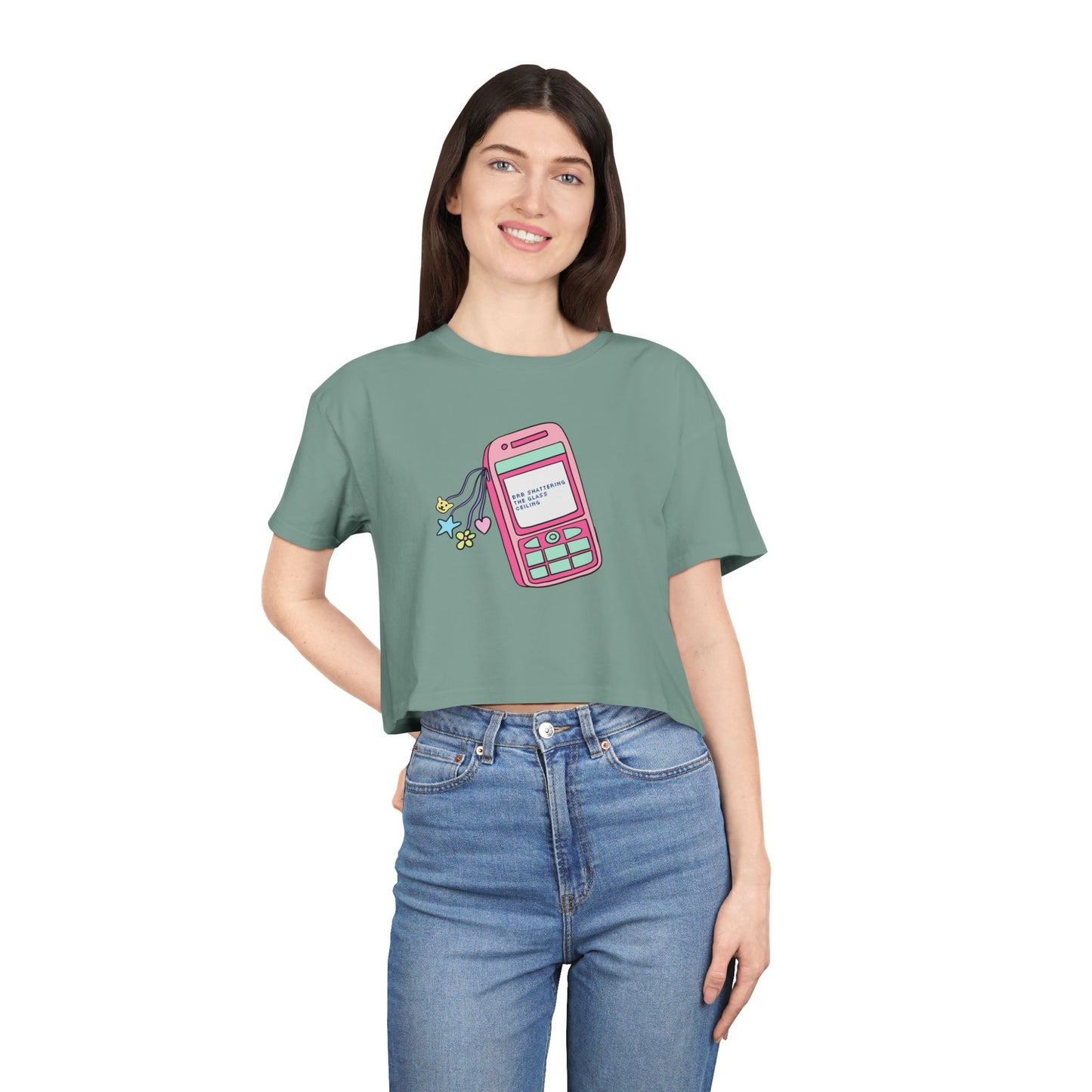 Brb Shattering the Glass Ceiling Crop Tee